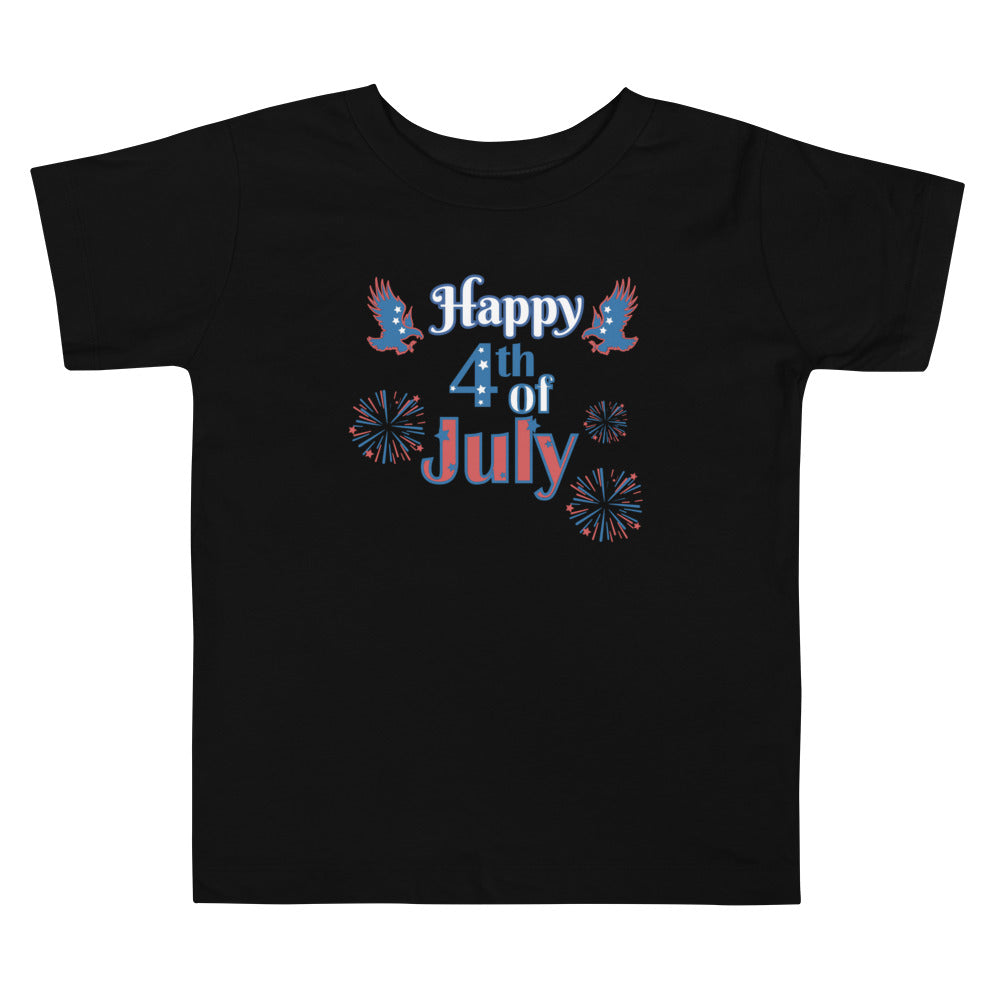 Happy 4th of July Toddler Short Sleeve Tee - Worldwide Exotic Styles