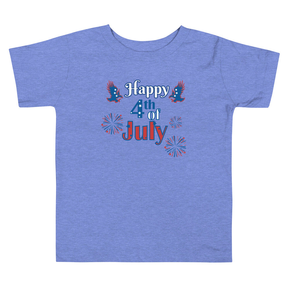 Happy 4th of July Toddler Short Sleeve Tee - Worldwide Exotic Styles